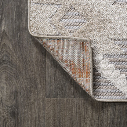JONATHAN Y Neutral Diamond Kilim Indoor Outdoor Area Rug 4X6 Beige/Gray, Sumak High-Low Pile for Backyard, Patio, Porch, Easy-Cleaning, High Traffic, Pet-Friendly, Non-Shedding (SBH107A-4)