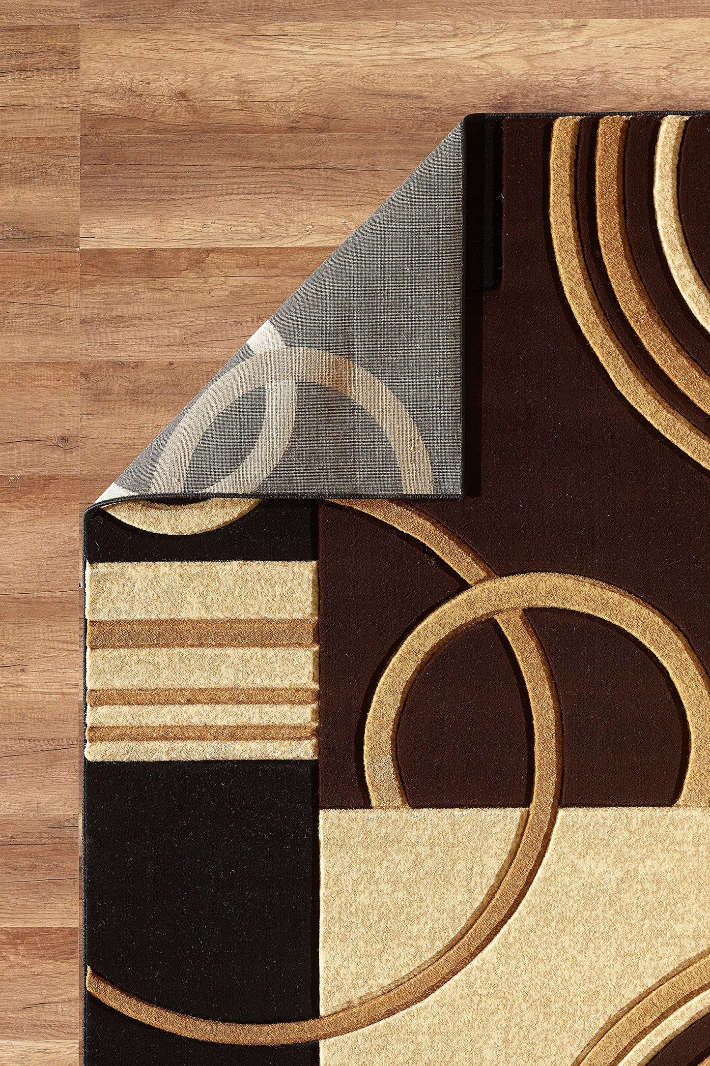 GLORY RUGS Area Rug Modern Soft Hand Carved Contemporary Floor Carpet with Premium Fluffy Texture for Indoor Living Dining Room and Bedroom Area (Brown, 5x7)