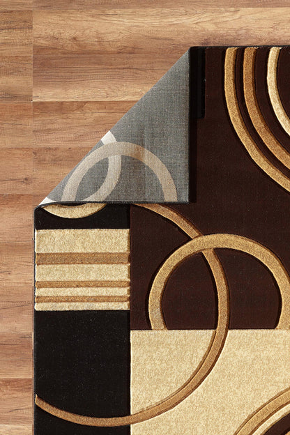 GLORY RUGS Area Rug Modern Soft Hand Carved Contemporary Floor Carpet with Premium Fluffy Texture for Indoor Living Dining Room and Bedroom Area (Brown, 5x7)