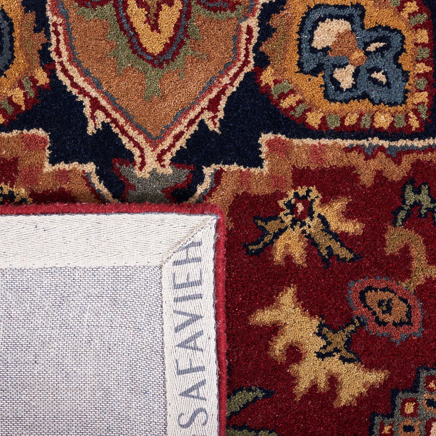 SAFAVIEH Area Rug 5x8 - Heritage Collection - Red, Handmade Wool, Traditional Oriental Medallion Design, Ideal for Living Room, Bedroom, Dining Space (HG625A)