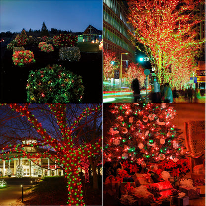 LAMPHOME Red and Green Christmas Lights, 66ft 200 LED String Lights,16 Modes Twinkle Fairy Light Plug in Waterproof for Indoor Outdoor,Christmas Tree Light for Holiday,Wedding Party,Xmas Decor