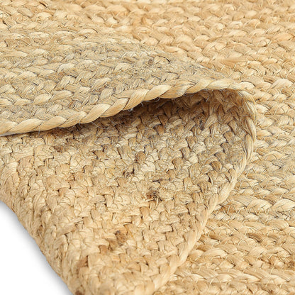 · REDEARTH · Oval Area Rug - 2'x3' Braided Natural Jute with Non-Skid Backing - Handwoven Boho Rug for Bedroom, Kitchen, Living Room - Farmhouse Aesthetic Home Decor - Durable Handmade Rug