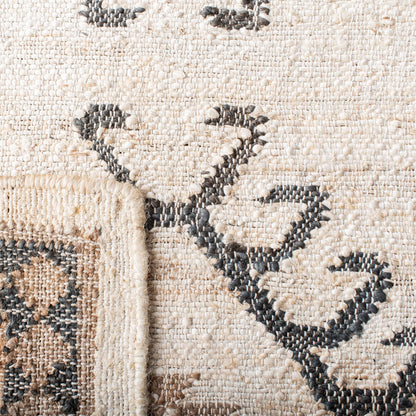 SAFAVIEH Kilim Collection Area Rug - 6' x 9', Ivory & Black, Handmade Flat Weave Jute, Ideal for High Traffic Areas in Living Room, Bedroom (KLM762A)
