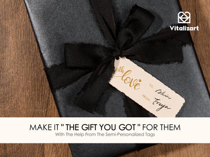 Vitalizart Black Wrapping Paper Set 17" Pearly-Lustre With Silk Like Satin Ribbon & Gift Tags Recyclable Christmas Gift Wrapping Birthday Baby Shower Wedding Handmade Crafts 197"(16.4 Ft)
