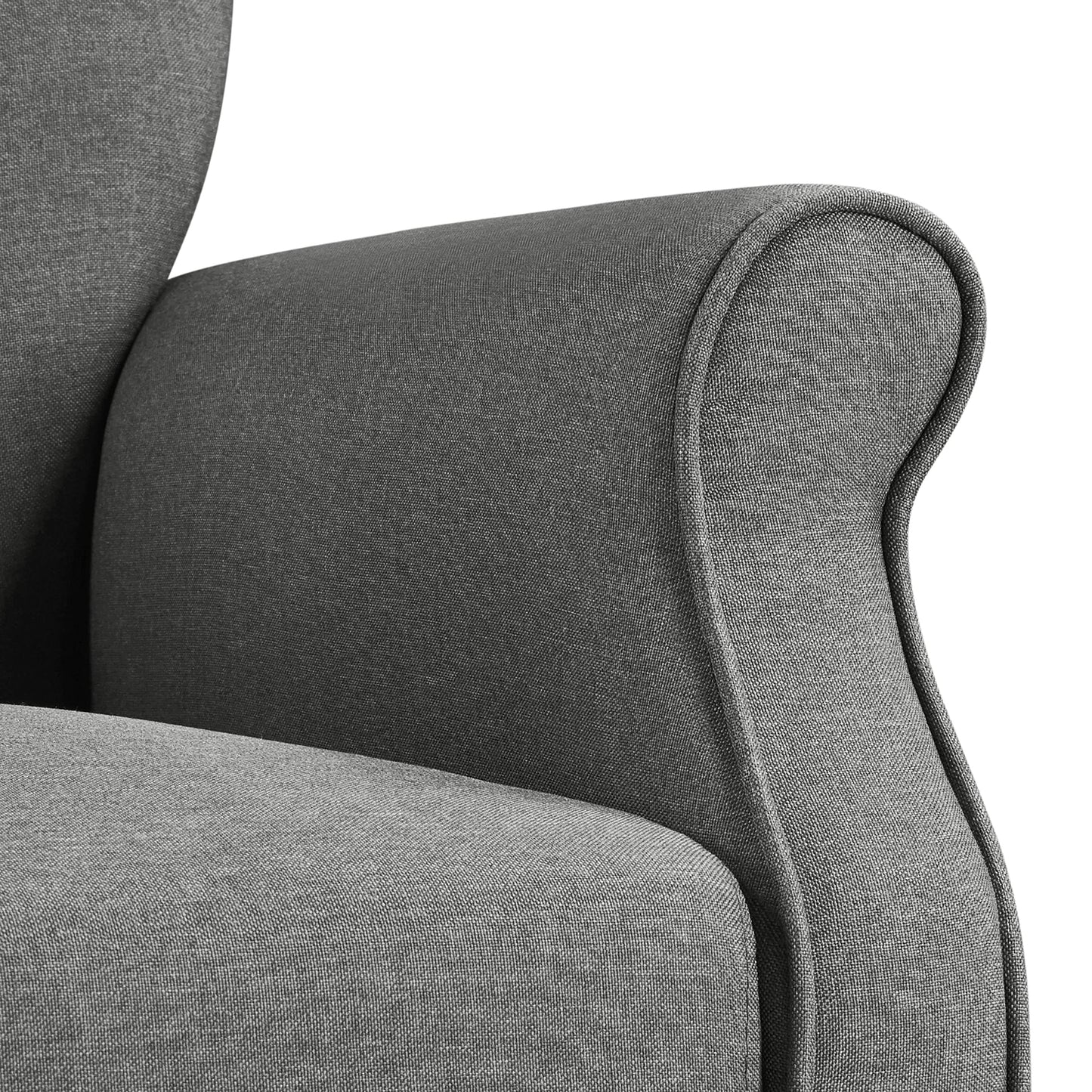 Yaheetech Modern Armchair, Mid Century Accent Chair with Sturdy Wood Legs and High Back for Small Space, Upholstered Fabric Sofa Club Chair for Living Room/Bedroom/Office, Dark Gray
