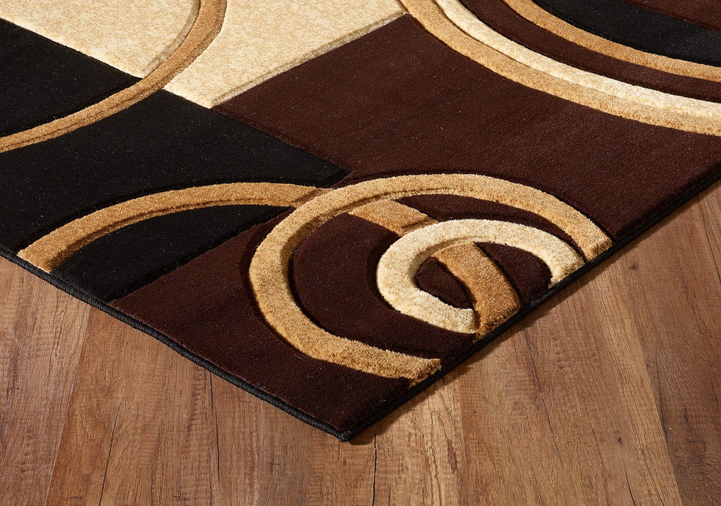 GLORY RUGS Area Rug Modern Soft Hand Carved Contemporary Floor Carpet with Premium Fluffy Texture for Indoor Living Dining Room and Bedroom Area (Brown, 5x7)