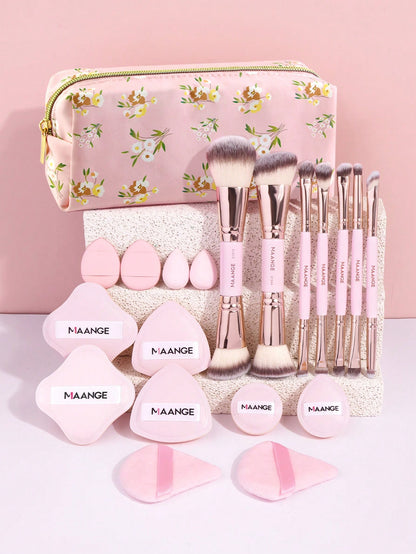 MAANGE 2pcs/5pcs/7pcs/20pcs/41pcs Makeup Tools Set Twin Head Makeup Brush Set With Blush Brush Foundation Brush Finishing Brush Loose Powder Brush Makeup Tools For Traveling