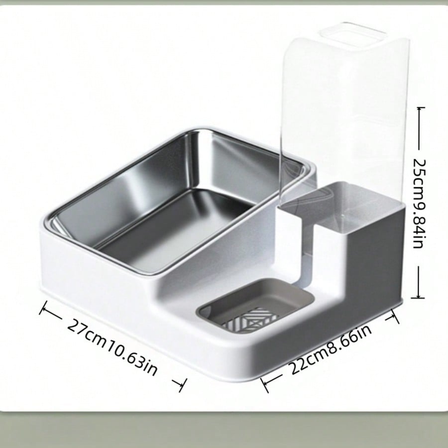 LocalTwo-In-One Automatic Cat Water Dispenser Set-Detachable, Washable, Automatic Feeding Station, Indoor Cat Food Bowl