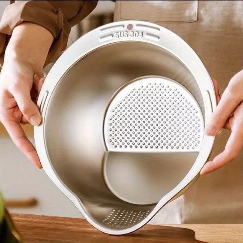 304 Stainless Steel Colander- Multi-Purpose Draining Basket for Vegetables, Fruits, Beans, Pasta& Rice- Durable Kitchen Tool for Effective Draining, Perfect for Home Cooking with Fine Mesh