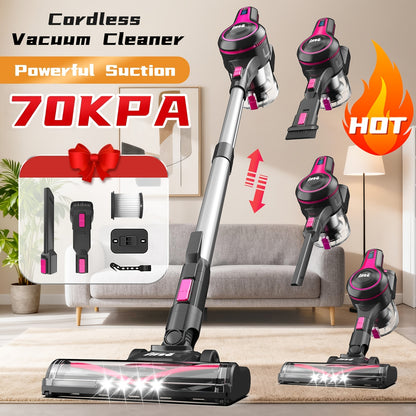INSE Corded And Cordless Vacuum Cleaner For Home, 35-70KPA 6-in-1Rechargeable Powerful Handheld Vacuum Cleaner/Detachable Battery, Running Time 45 Minutes, 50.5 Oz Dust Cup, LED Brush, Vacuum Cleaners For Home, Hardwood Floor, Carpet And Pet Hair