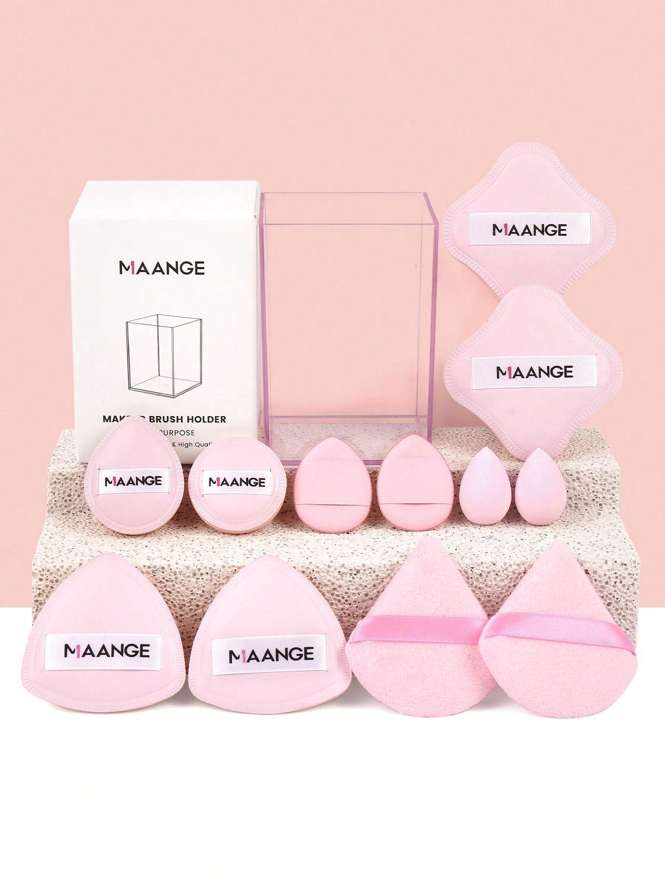 MAANGE 2pcs Makeup Tools Set Twin Head Makeup Brush Set With Blush Brush Foundation Brush Finishing Brush Loose Powder Brush Makeup Tools For Traveling