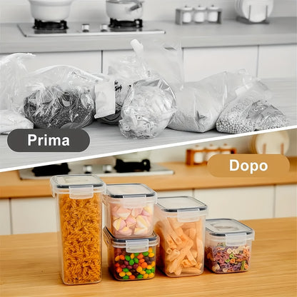 14/24/48/84pcs Airtight Food Storage Containers With Lids, BPA Free Plastic Kitchen Storage Containers For Spaghetti, Cereal, Pasta, Flour And Sugar Containers, 7/12/24/42 Lids+7/12/24/42Containers.