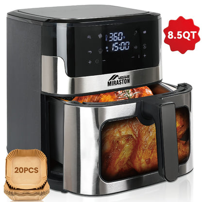 8.5QT/3.6QT Air Fryer, Upgraded Large Capacity Suitable For 5-6 People, Smart Touch Screen For Easy Operation With 8 Preset Functions, Non-stick Coating For Easy Cleaning, Kitchen Accessories, Toaster Oven, Deep Fryer, Air Fryers, Kitchen