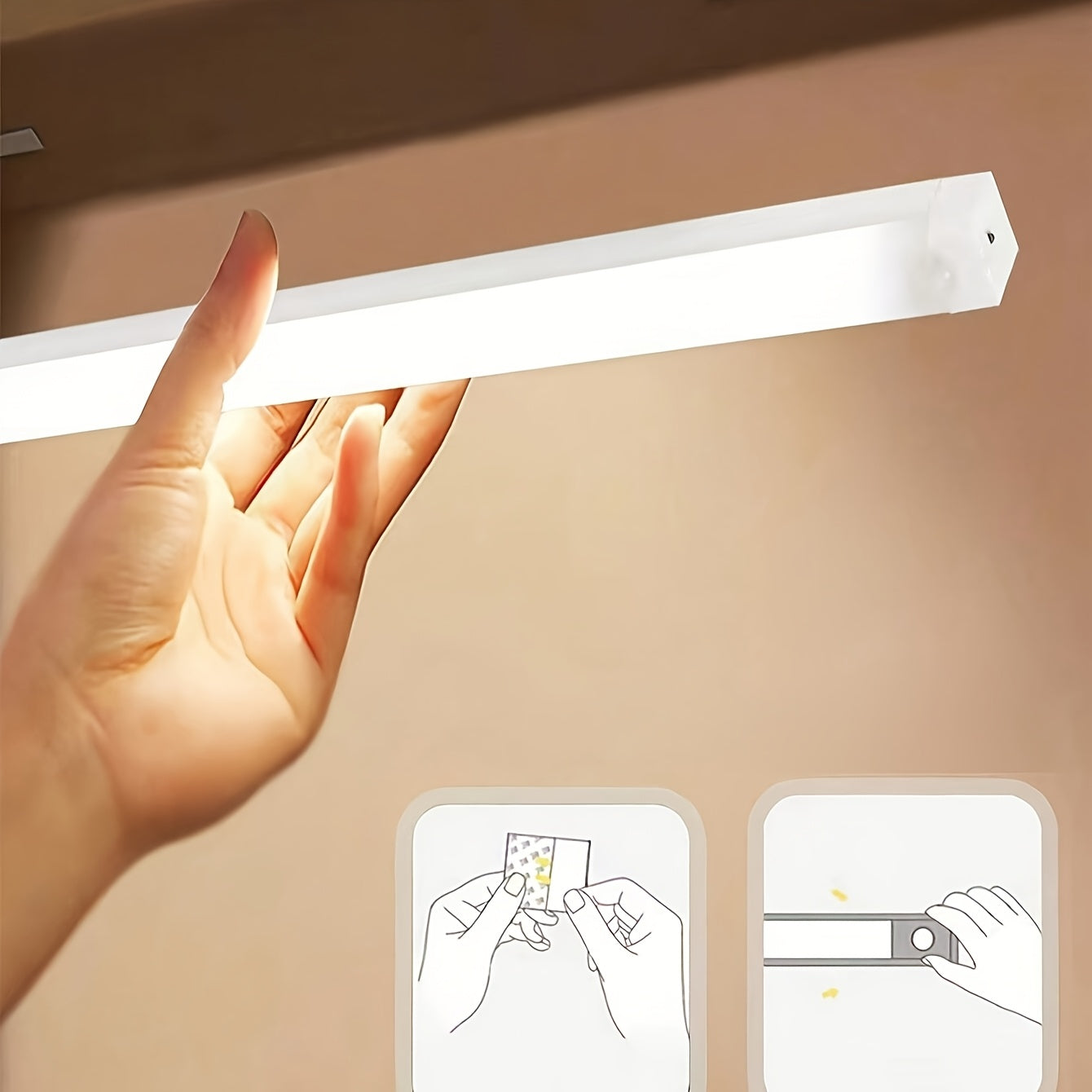 Office Light, Motion Sensor Light, Cabinet Wardrobe Light, Wireless LED Night Light, Stair Backlight, Rechargeable, Suitable for Room, Kitchen, Closet, Stairs, Bathroom and Hallway - Wall Mount, Desktop, Ceiling, Pole Mount, Touch Switch, Indoor Use