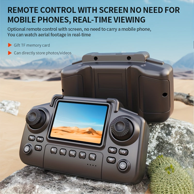 with 2 Batteries NEW Drone MAX Upgrade Edition Drone with Screen Control, Dual Camera, Obstacle Avoidance, Brushless Motor, Foldable Arms, Ldeal for Night Flying, Remote Control with Screen