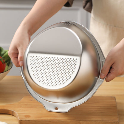 304 Stainless Steel Colander- Multi-Purpose Draining Basket for Vegetables, Fruits, Beans, Pasta& Rice- Durable Kitchen Tool for Effective Draining, Perfect for Home Cooking with Fine Mesh