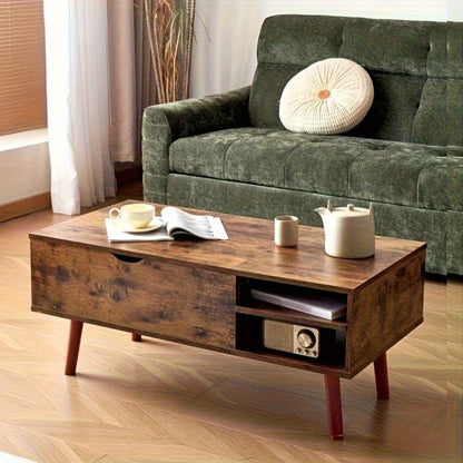 [Hidden Coffee Table] Elevating Coffee Table With Hidden Compartments | Suitable For Living Rooms, Offices, And Apartments, Dining Table With Open Compartments