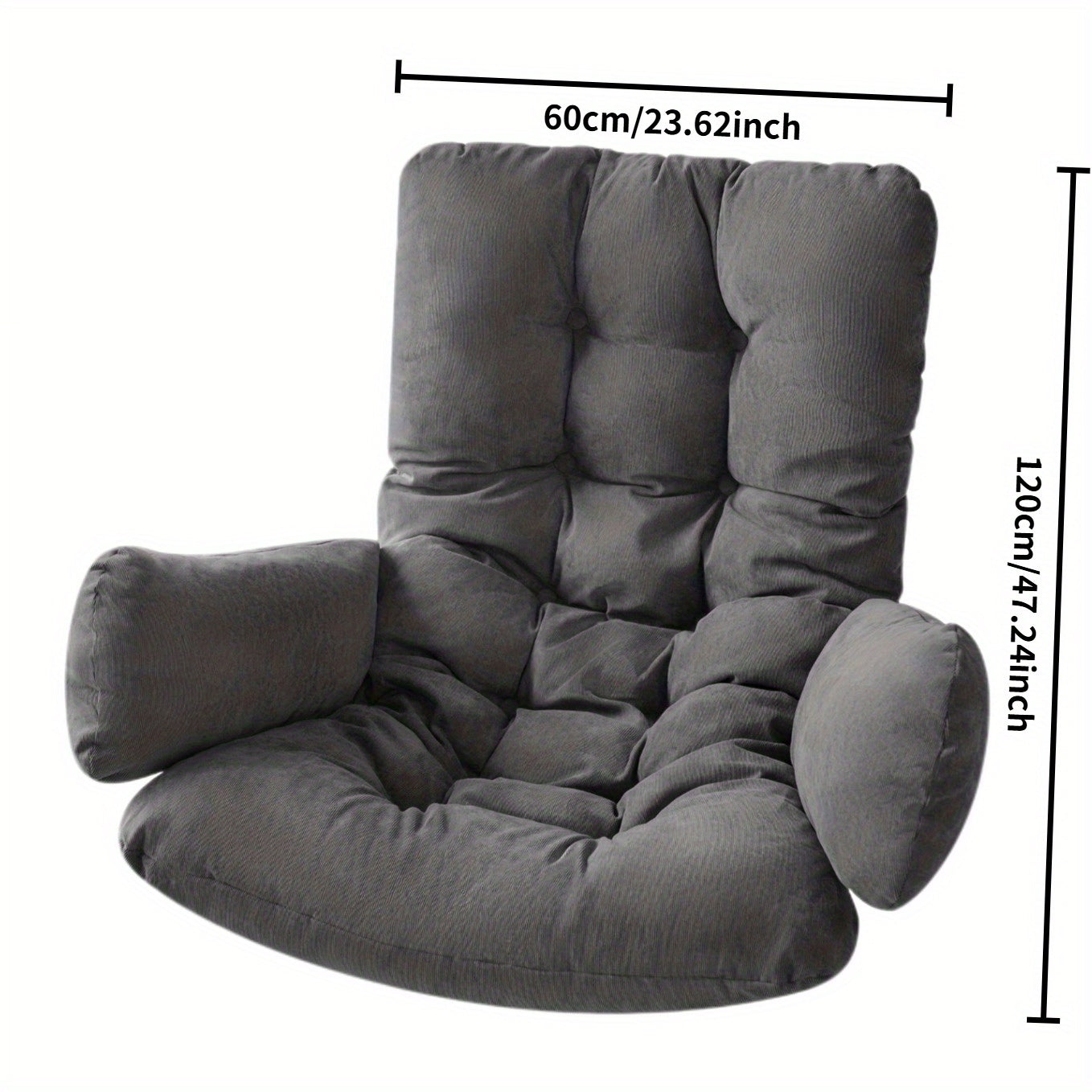 Bohemian Swing Chair Cushion with Removable Cover - Heavy-Duty All-Weather Indoor/Outdoor Seat Pad, Dark Grey/Light Grey, Soft Padding for Hanging Chairs, Balcony, Garden, Patio Furniture (Compatible with Hammocks, Pillows Not