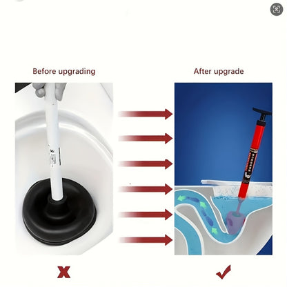 Heavy-Duty Air Pressure Toilet Drain Cleaner, Designed to Unclog Pipes, Featuring a Toilet Suction Cup And Effective for Sinks And Showers, with an Ergonomic Handle for Ease of Use.