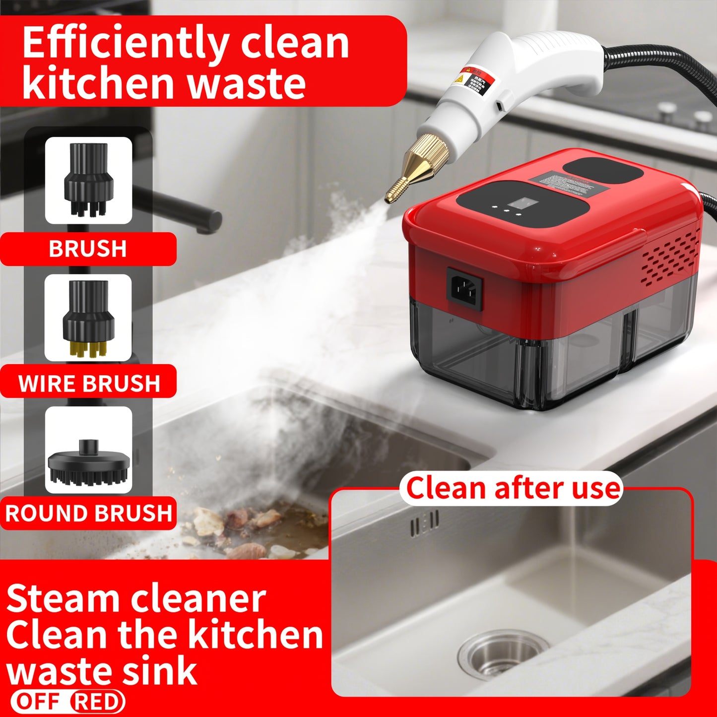 High-pressure Steam Cleaner, Household Steam Cleaner Handheld, Suitable For Kitchen Fumes, Sofas, Small Air Conditioners, Washing Machines