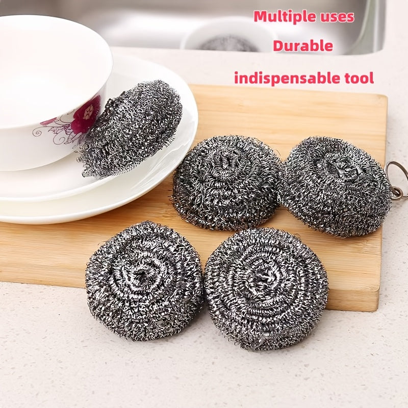 A Pack of 10 Stainless Steel Wire Balls, Copper Wire Cleaning Brushes, Commercial Kitchen Floor and Toilet Cleaner, Industrial Cleaning Tools