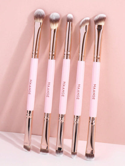 MAANGE 2pcs Makeup Tools Set Twin Head Makeup Brush Set With Blush Brush Foundation Brush Finishing Brush Loose Powder Brush Makeup Tools For Traveling