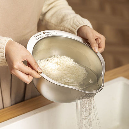 304 Stainless Steel Colander- Multi-Purpose Draining Basket for Vegetables, Fruits, Beans, Pasta& Rice- Durable Kitchen Tool for Effective Draining, Perfect for Home Cooking with Fine Mesh