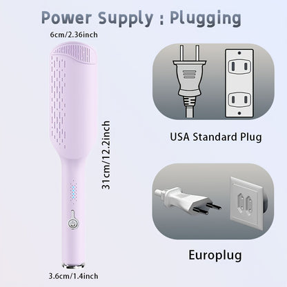 32mm Wave Curling Iron - Adjustable Temperature & Easy to Style, Fast Heating with Long-Lasting Results & Safe Temperature Control Technology. Perfect Anti-Scald Curling Device for Women to Create Deep U-Shaped Wool Curls (Pink/Purple Optional)